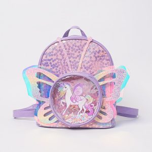 کوله پشتی دخترانه فانتزی طرح پروانه کد3600