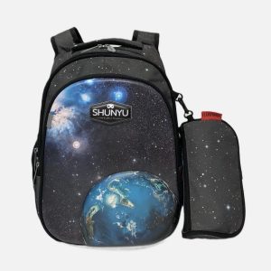 کیف مدرسه طرح کهکشانی با جامدادی کدb350