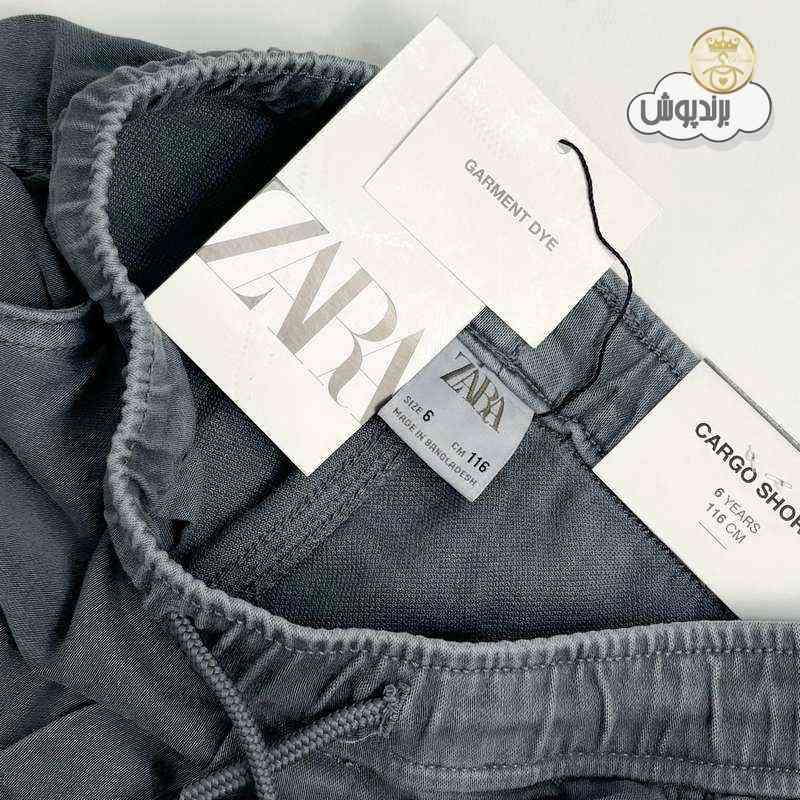 شلوارک خاکستری پسرانه کارگو برند زارا کد1542
