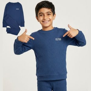 ست راحتی پسرانه بچگانه سرمه ای کیابی کد188