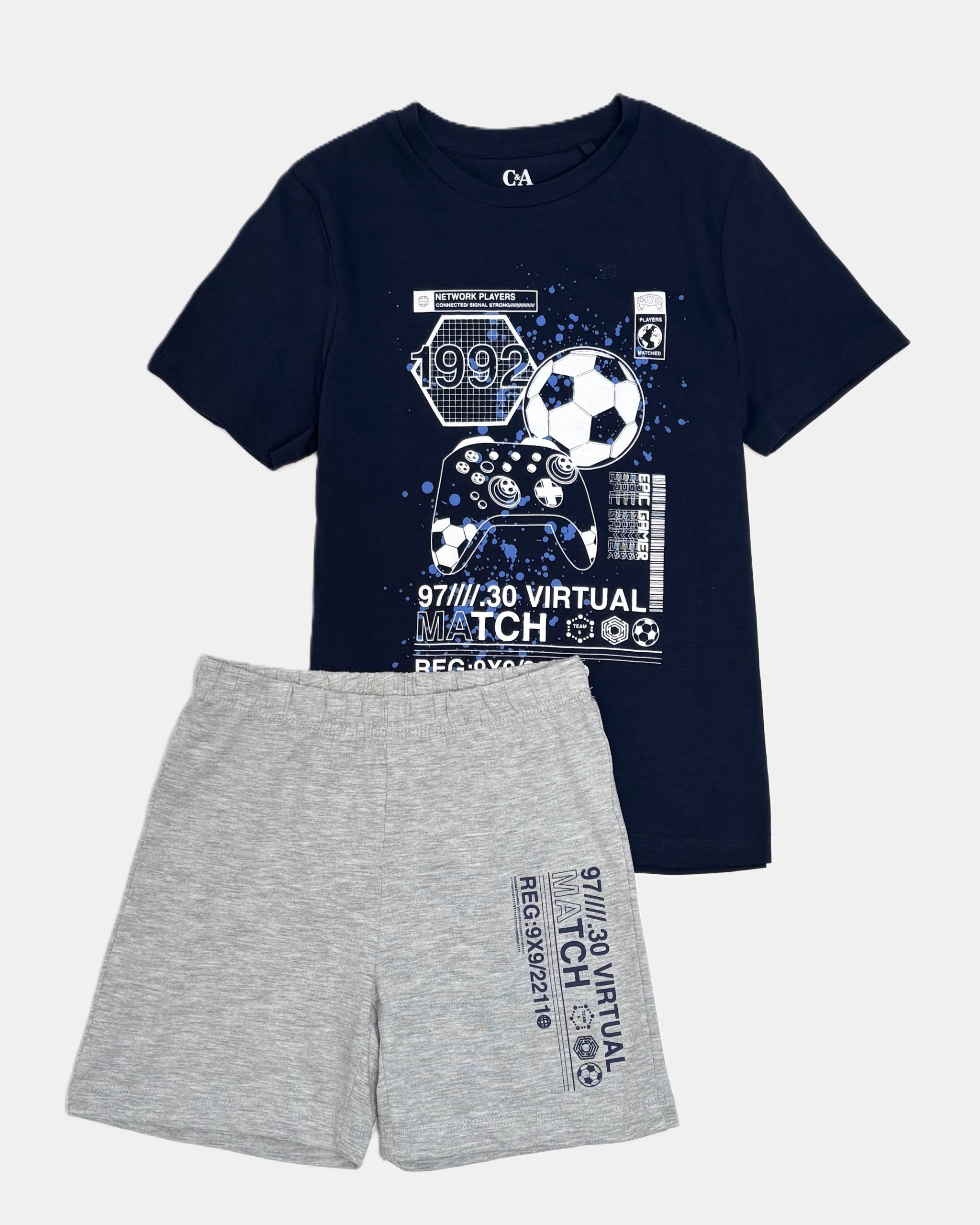 ست تیشرت و شلوارک پسرانه راحتی گیم برند C&A