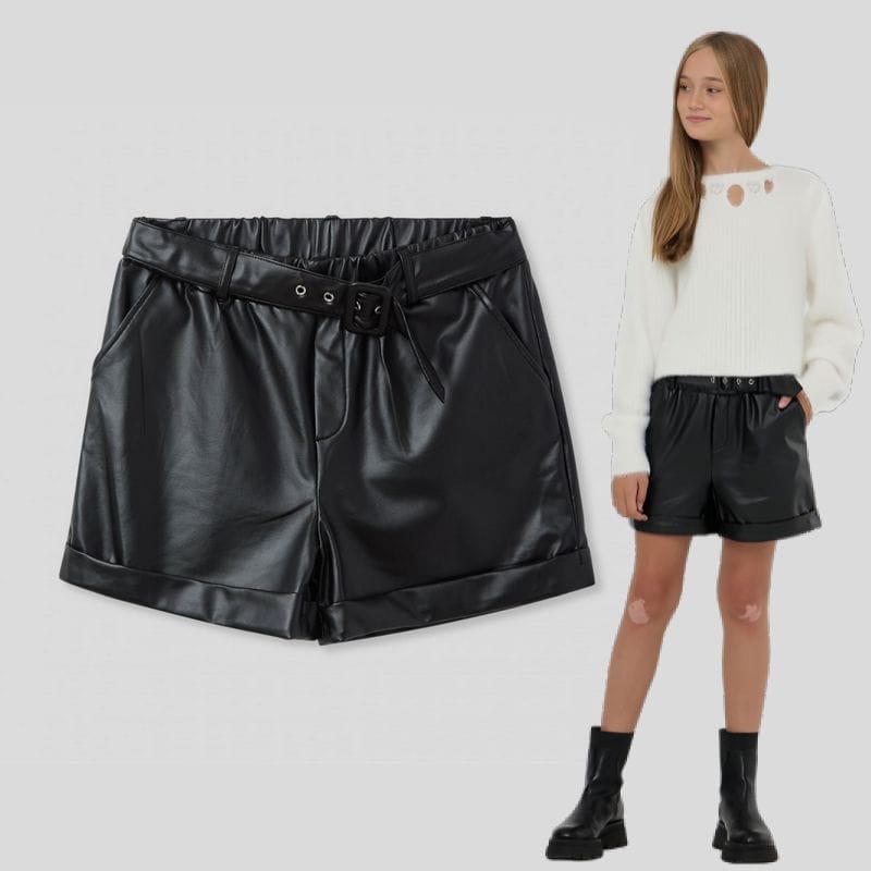 شلوارک چرم مجلسی دخترانه کد521