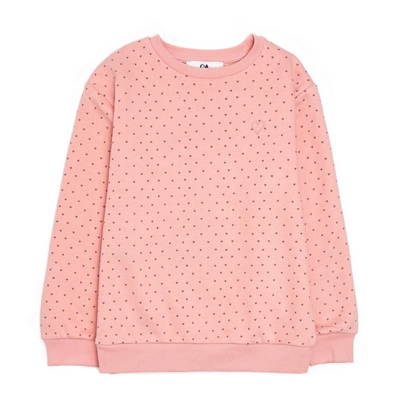 پلیور بچگانه دخترانه صورتی طرح قلب برند سی اند ای C&A