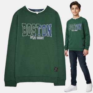 لباس پسرانه و دخترانه سایز 6 تا 10 سال | فروشگاه لباس کودک برندپوش پلیور پسرانه اسپرت نوجوان طرح بستون کد644