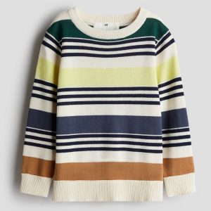 پلیور بافت بچگانه پسرانه راه راه رنگی برند H&M