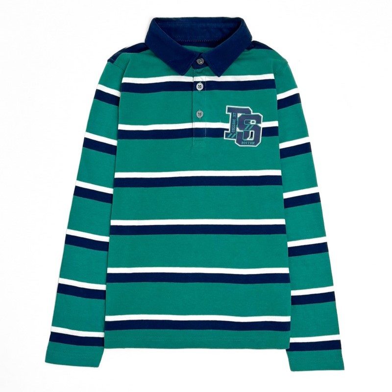 بلوز پسرانه اسپرت یقه دار سبز