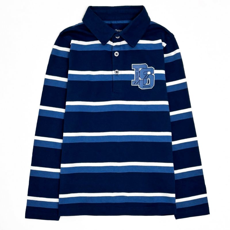 بلوز پسرانه اسپرت یقه دار سرمه ای