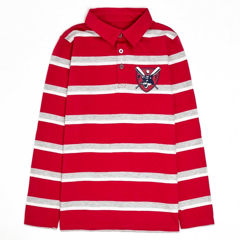 بلوز پسرانه اسپرت یقه دار قرمز