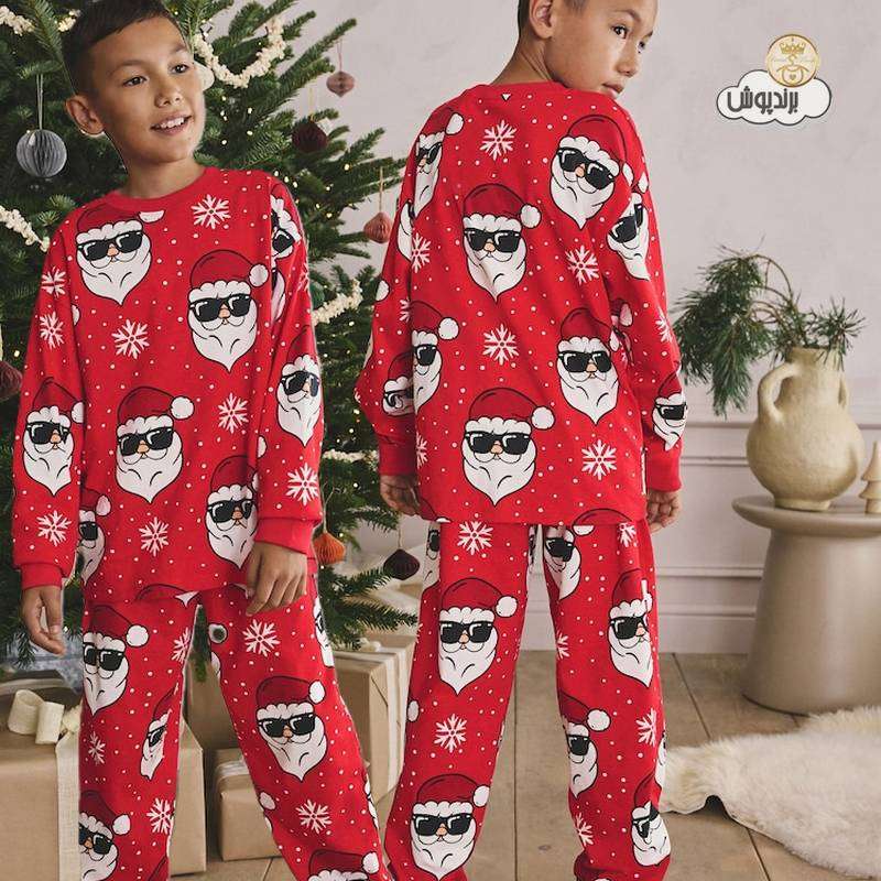 ست لباس راحتی بچگانه پسرانه طرح بابانوئل برند نکست کد724