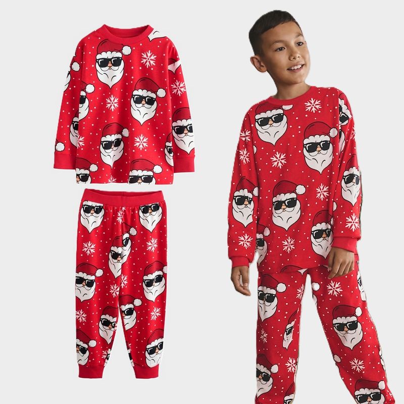 ست لباس راحتی پسرانه طرح بابانوئل برند نکست کد724