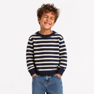 پلیور بچه گانه بافت پسرانه راه راه برند H&M اورجینال