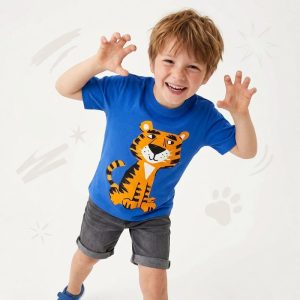تیشرت بچگانه پسرانه برند H&M طرح ببر کد820
