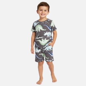 لباس پسرانه و دخترانه سایز 0 تا 2 سال 13 ست لباس راحتی تیشرت شلوارک بچگانه برند Kids کد828
