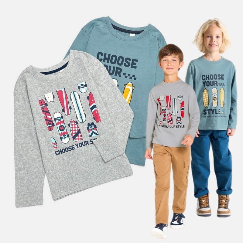 بلوز پسرانه طرح اسکیت برند اوکایدی