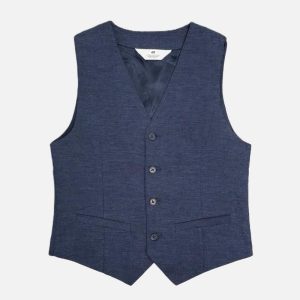 جلیقه مجلسی پسرانه برند H&M رنگ سرمه ای کد880