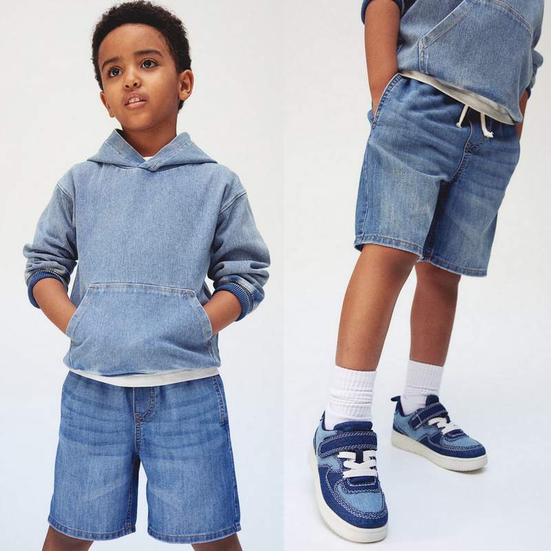 شلوارک جین پسرانه برند اچ اند ام کد871