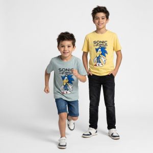 تیشرت بچگانه سونیک برند H&M جنس نخ و پنبه کد914
