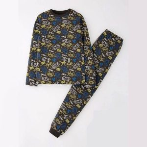 ست بلوز و شلوار راحتی پسرانه طرح گیم مارک BY VERY