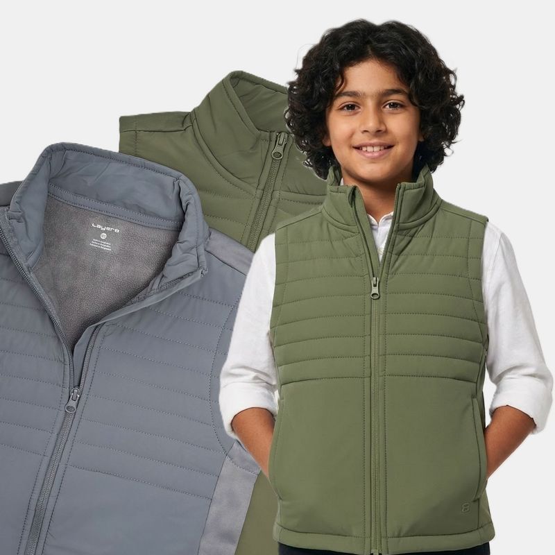 پافر بچگانه پسرانه گرم پلار در دو رنگ طوسی و سبز کد0320