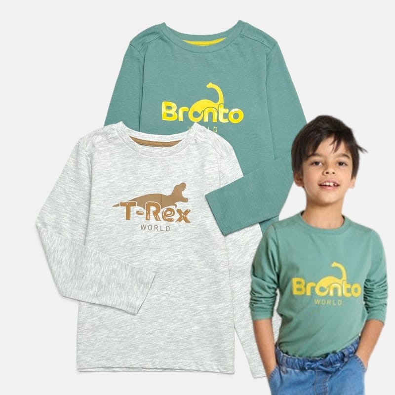 بلوز پسرانه طرح دایناسور برند اوکایدی کدb85