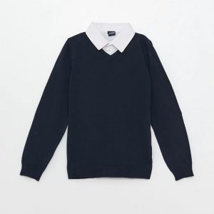 پلیور پسرانه یقه دار برند ال سی وایکیکی کدb89