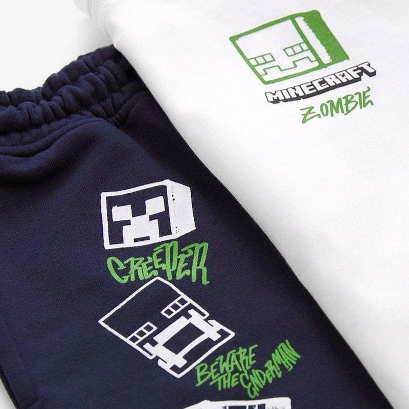 ست تیشرت شلوارک پسرانه طرح ماینکرافت