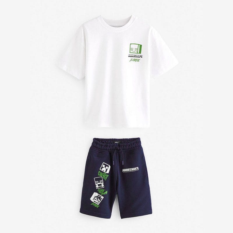 ست تیشرت و شلوارک پسرانه طرح ماینکرافت در برندپوش
