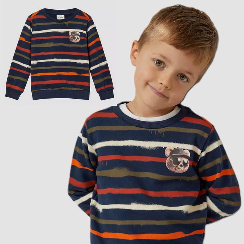 پلیور بچگانه پسرانه اسپرت طرح آبرنگی کد0323