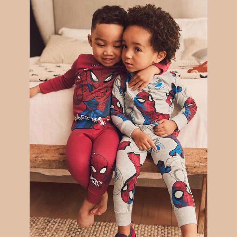 ست بلوز و شلوار پسرانه راحتی طرح محبوب اسپایدرمن ( مرد عنکبوتی ) برند نکست Next