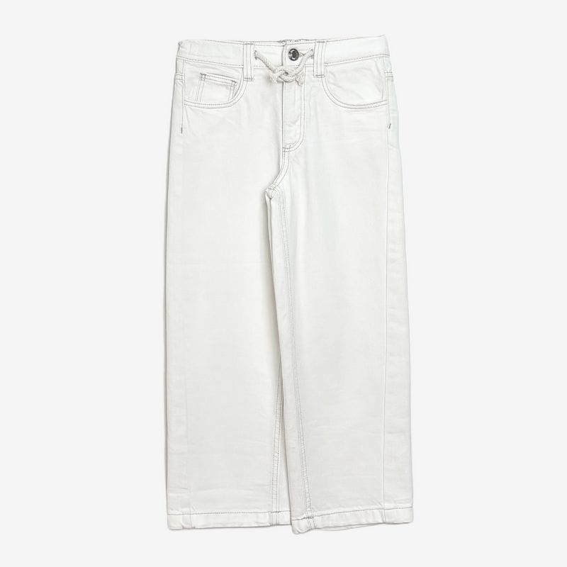 شلوار جین دخترانه برند زارا سفید مدل واید کد1870