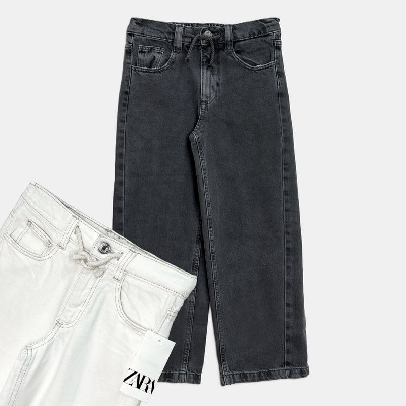شلوار جین دخترانه برند زارا مدل واید کد1870 برندپوش