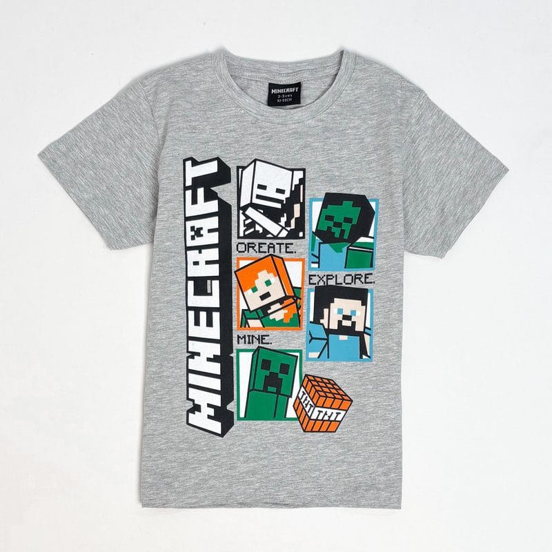 تیشرت پسرانه طرح ماینکرافت وارداتی